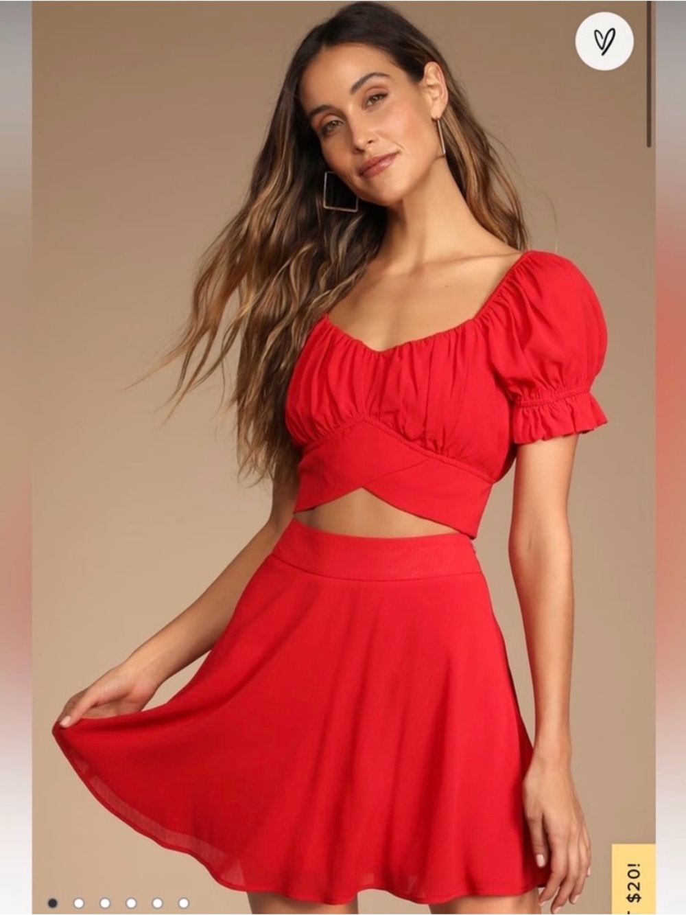 Lulu's Red Circle Skater Skirt and Top